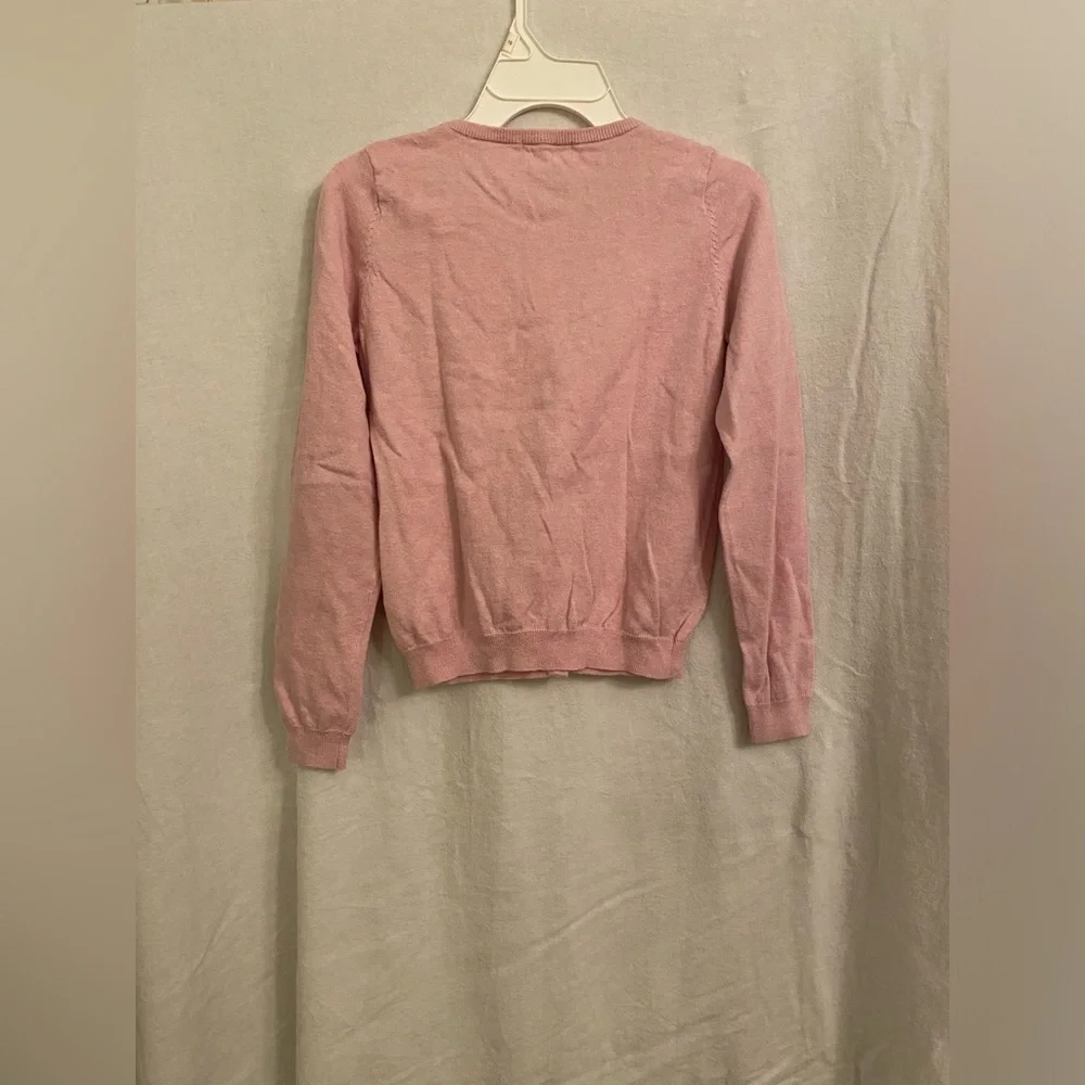 H&M girls pink cardigan with sequin polka dots - Picture 2 of 3